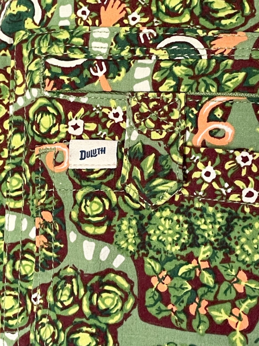 Duluth Women's Heirloom Gardening Overalls - Small - Cabbage and Hose Motif - Picture 12 of 16